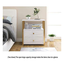 QWERTYUIOP Comodino Comodino Camera da Letto Mobili 1/2/3 Cassetto Comodino Armadietto MDF Board Struttura in Marmo (con 2 Cassetti)