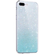 Saceebe Compatibile con iphone 7 plus/8 plus Custodia Silicone Transparente TPU Glitter Brillare Colore sfumato Custodia TPU Silicone Morbida Glitter TPU Cover Custodia Cover [Antigraffio],blu