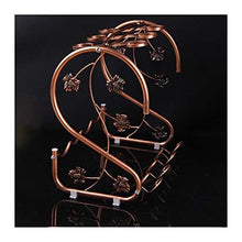 Kiter, scaffale per vino, scaffale per vino, bicchiere da appendere, in ferro bronzo, multifunzione, con ripiano per bottiglia di vino e bicchiere