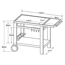 Cook'in Garden WT013T Media L carrello da barbecue/plancha, nero/argento