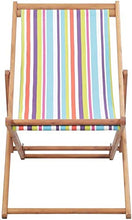 EBTOOLS Sedia a Sdraio Multicolore Pieghevole, Sedia Spiaggina Pieghevole Relax Sdraio per Giardino, per Giardino Spiaggia Campeggio, in Legno di Eucalipto + Tessuto