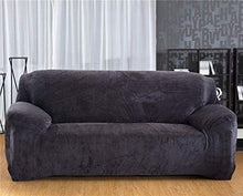Interestmaker, copridivano elasticizzato in velluto per divano da 1, 2, 3, 4 posti, grigio., 2 Seater:145-185cm