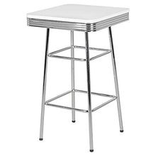 KADIMA DESIGN Tavolo bar 60 x 60 cm American Diner Bianco/Alu Design Retro bistrot tavolo quadrato