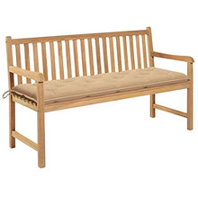 vidaXL Panca da Giardino con Cuscino Beige 150 cm Legno di Teak