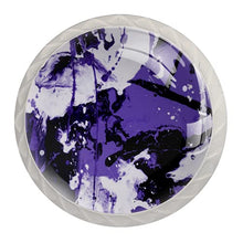4 pcs White Cabinet Knobs for Kitchen Cabinets Bedroom Wardrobe Dresser Drawers Purple abstract