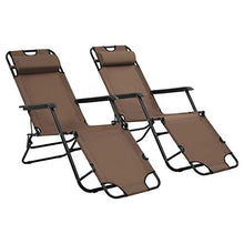 vidaXL 2X Lettini Prendisole Pieghevoli e Poggiapiedi Marrone Sdraio Giardino