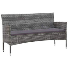 Tidyard Set Divani da Giardino in Polyrattan, Set di Mobili da Giardino, Set Divano Esterno con Cuscini Grigio 4 pz