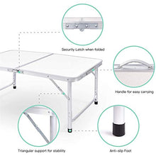 Rund Tabella DE Camping IT En Alluminio ET MDF avec Hauteur Réglable Table De Jardin Couleur Blanc