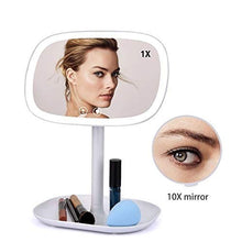 BD.Y Specchio cosmetico Specchio cosmetico per Ragazze, Specchio con Specchio Luminoso Pieghevole da Parete a Luce LED