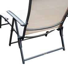 Outsunny Sdraio da Giardino Pieghevole con Cuscino, Schienale con 7 Reclinazioni, 137x63.5x100.5cm, Beige