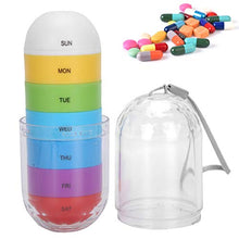 Scatola per pillole settimanale da 7 giorni, scatola per pillole da 7 scomparti Scatola per farmaci facile da aprire Scatola per pillole colorata Dispenser per farmaci