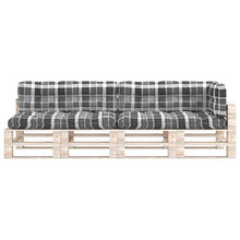Buyounger Cuscini per Divano Pallet 5 pz Grigio Motivo a Quadri