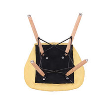 GroBKau - Set di 4 sedie imbottite in tessuto, stile moderno, per soggiorno, sala da pranzo, cucina Giallo