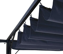 Mendler Telo di Ricambio Copertura Tetto per Gazebo HWC-C42 Poliestere 300x370cm Blu
