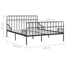 SKM Giroletto con Doghe Nero in Metallo 180x200 cm (27.9kg)