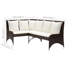 FAMIROSA Divani Angolari da Giardino 2 pz in Polyrattan Marrone