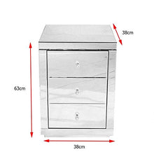 SZJ Comodino,Comodino a Specchio Comodino 3 Disegni e Maniglia in Cristallo Camere da Letto