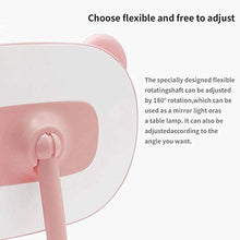 CFPPX Specchio Trucco con Luce LED, USB Ricaricabile Pieghevole Specchio Cosmetico, Makeup Mirror, Specchio da Rotazione a 360°,Rosa,Rabbit2