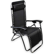 Mediawave Store - Sedia Sdraio Nera Pieghevole EVERTOP 604001 Totalmente reclinabile gravità Zero