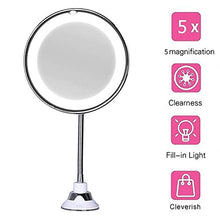 ADSE Specchio per Il Trucco 5X Specchio per Trucco Illuminato a LED Pieghevole Specchio per Specchio cosmetico con Rotazione a 360 °