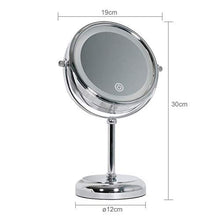 YASEking. Specchio da Toilette con Le luci, LED Illuminato Bagno Trucco Specchio con ingrandimento 5X, Batteria o USB autoalimentato, Double Sided Rotonda controsoffitto Specchio