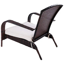 COSTWAY Poltrona da Giardino in Rattan con Cuscino Sedia da Esterno Balcone