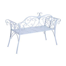 miozzi Panchina in Metallo da Giardino Bianco 134x51x89 cm