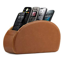 Londo Porta Telecomandi con 5 Scomparti - per Contenere telecomandi di TV, Stereo, decoder, Dvd, Blu-Ray - in Pelle con Fodera Interna in Suede. Adatto per Salotto o Camera da Letto