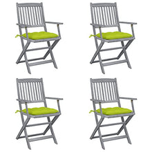 vidaXL Sedie da Giardino Pieghevoli 4pz con Cuscini in Massello Acacia