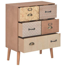 FAMIROSA Credenza con 5 Cassetti Marrone 60x30x78 cm in MDF