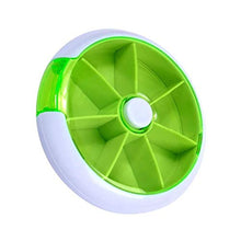 2pcs pillola scatola 7 giorni rotonda 360 gradi rotazione portatile medicina organizzatore verde