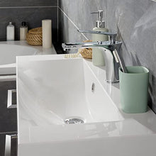 Fackelmann - Set di mobili da bagno, 5 pezzi, modello Lima, con lavandino in ghisa, 80 cm, specchio da bagno e ripiano in vetro