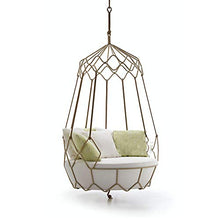 Sedia per canestro sospeso,Cotone appeso macrame hammock swing sedia squisito sedia a sospensione sani smarinata ideale per interni, all'aperto, casa, camera da letto, patio, ponte, cortile, giardino