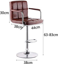 HLL Sedie, Sgabelli Girevoli Regolabili Con Alzata A Gas, Con Braccioli E Schienale In Pelle Cera A Olio Decorativa Base Extra Large Opzione 2 Altezza,63-83 cm
