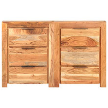 FAMIROSA Cassettiera 118x33x75 cm in Legno Massello di Mango