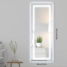 Qimh 65x61 cm specchio verticale da parete illuminato a LED con cornice in alluminio, specchio rettangolare da appendere alla camera da letto e al bagno