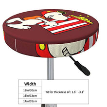 Snoopy Happy Eat Popcorn - Coprisgabello rotondo per sedia da bar, lavabile, elastico, per sgabelli rotondi da 35,6 cm