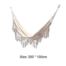 HAOXIU Amaca con nappa, stile boho, da balcone, per viaggi, campeggio, spiaggia, interni ed esterni