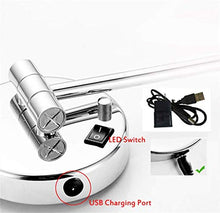 CENPEN Trucco LED Specchio Doppio Parete Bagno Specchio Specchio di Trucco di 8 Pollici Regolabile Specchio Retrattile d'Argento a Muro