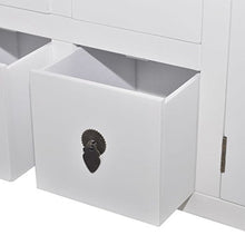 Armadietto Basso Stile Asiatico Armadietto TV con 8 cassetti e 2 Ante Altezza delle Gambe: 8 cm Cassettiere