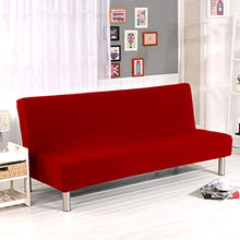 Fodera Copridivano Senza Braccioli Fodera Protettiva per Divano Letto Pieghevole ed Elasticizzata Coperture di Divano da Stampa Retro Copridivano Clic Clac 3 Posti Colore Solido Rosso