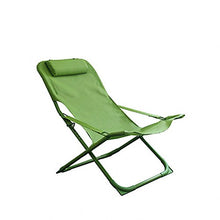 Poltrone LHA Sedia reclinabile Pieghevole da Spiaggia per Il Tempo Libero (Colore : Green)