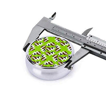 Scatola rotonda per medicina portatile, mini pillole in metallo, dispenser per pillole, borsa da tasca, regalo da viaggio, Basset Hound su verde lime