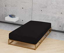 Biberna 0012344 Lenzuolo Frottee-Stretch (Altezza Materasso max. 22 cm) 1X 90X190 cm > 100X200 cm, Nero