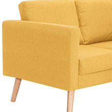 vidaXL Divano a 2 Posti Elegante Comodo Sofa Doppio per Casa per Ufficio Poltrona da Due Persone Arredo per Salotto Arredamento in Tessuto Giallo