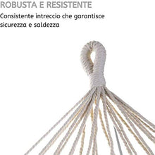 PiuShopping Amaca da Giardino Beige, per Terrazzo, con Frange Design Macrame, Poliestere con Barre in Legno | 200x100