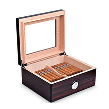 Sigaro Humidor Cedro con igrometro, desktop Digital Humidifier Brown Box può contenere circa 50 sigari