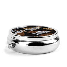 Scatola rotonda per medicina portatile, mini pillole in metallo, dispenser per pillole, borsa da tasca, regalo da viaggio, bulldog inglese
