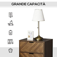HOMCOM Comodino con 2 Cassetti in Legno per Camera da Letto Design in Stile Industriale 48x39.5x61cm