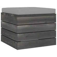 vidaXL Pouf da Giardino su Pallet 2 pz con Cuscini in Massello di Pino